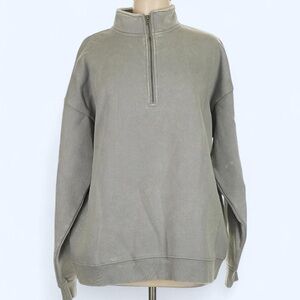 Gray Quarter-Zip Pullover Sweatshirt